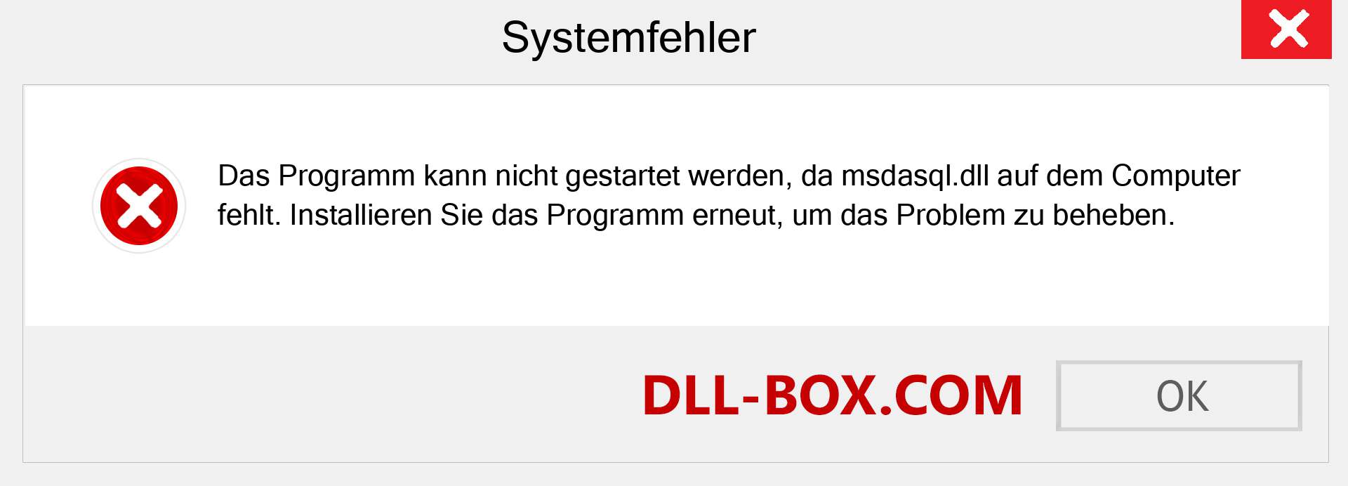 msdasql.dll-Datei fehlt?. Download für Windows 7, 8, 10 - Fix msdasql dll Missing Error unter Windows, Fotos, Bildern